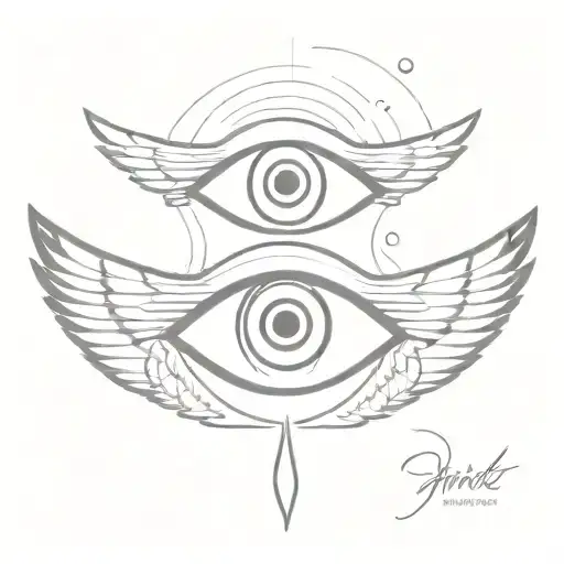 An eye with wings around it representing intuition  tattoo design idea