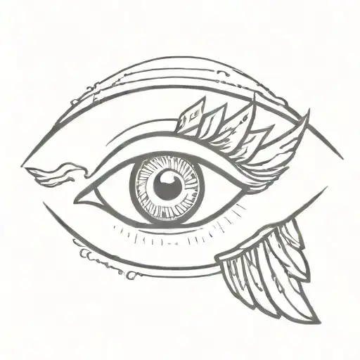 An eye with wings around it representing intuition  tattoo design idea