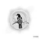 Magpie tattoo design idea