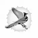 Magpie tattoo design idea