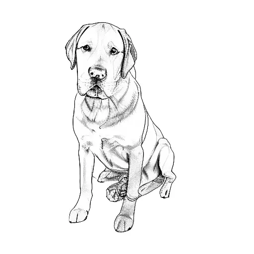 a yellow labrador retriever tattoo design idea