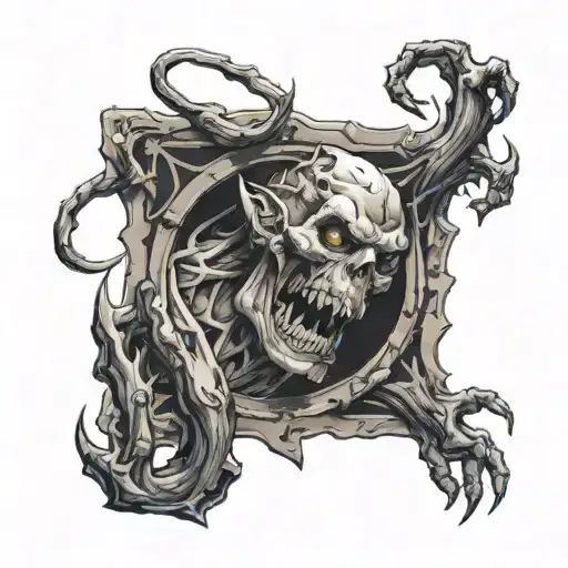 evil dark overcoming obstacles being humbled or crushed tattoo design idea