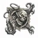 evil dark overcoming obstacles being humbled or crushed tattoo design idea