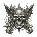 evil dark overcoming obstacles being humbled or crushed tattoo design idea