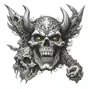 evil dark overcoming obstacles being humbled or crushed tattoo design idea