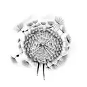 Shedding Dandelion into Birds tattoo design idea