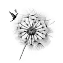 Shedding Dandelion into Birds tattoo design idea