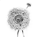 Shedding Dandelion tattoo design idea