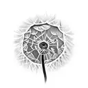 Shedding Dandelion tattoo design idea