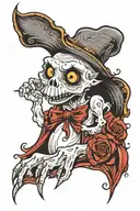 Casper the ghost half slee based tattoo design idea