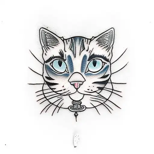 Cat silhouette tattoo design idea