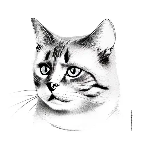 Cat silhouette tattoo design idea