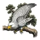 white whale cedar tree eagle tattoo design idea