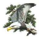 white whale cedar tree eagle tattoo design idea