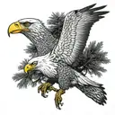 white whale cedar tree eagle tattoo design idea