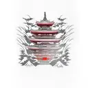 japanese temple tattoo design idea