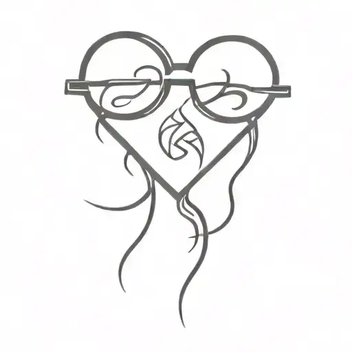 fireball with love heart glasses tattoo design idea
