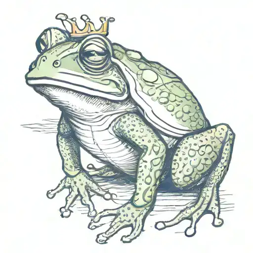 medieval frog tattoo design idea