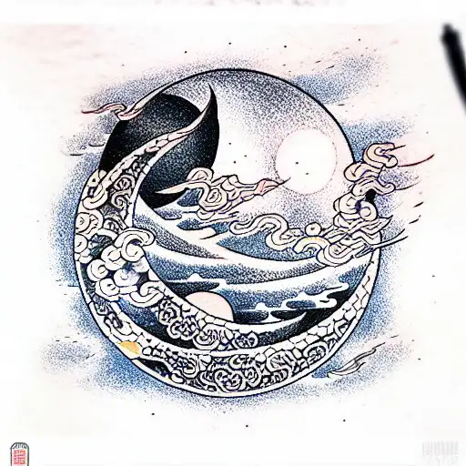 Moon tattoo design idea