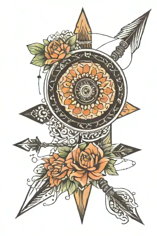 sufi , ethnic , travel , bohemian arrow tattoo design idea