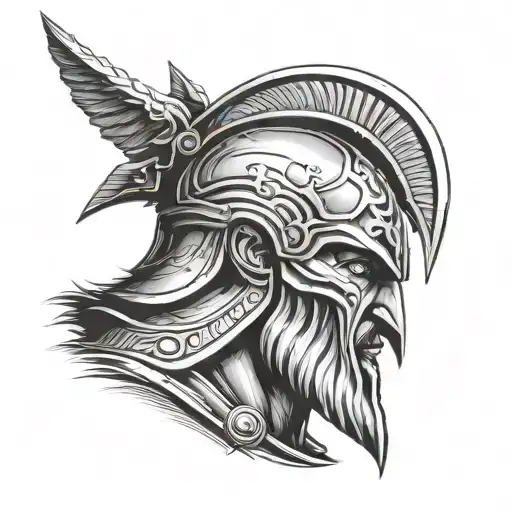 ares god of war head tattoo design idea