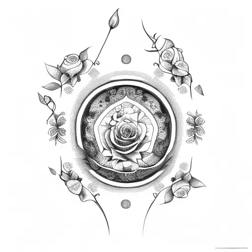 Greek vase with roses and Lillie's  tattoo design idea