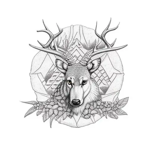 hunting themed tattoo design idea