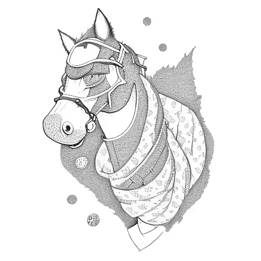 cartoon character Bojack Horseman tattoo design idea