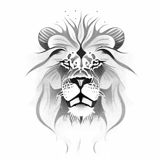 a lion with green eyes tattoo design idea
