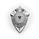 knight with shield and a Saint Benedict medal behind tattoo design idea