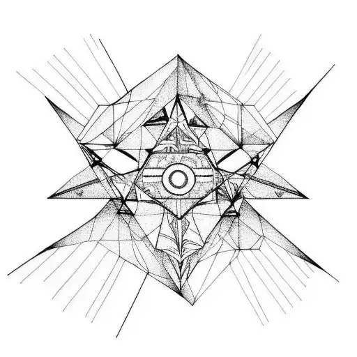 Triangle + Bridge + Vitruvian Man Style tattoo design idea