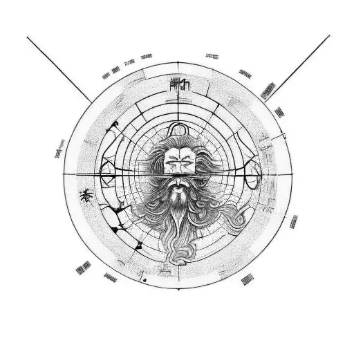 Vitruvian Man + Chinese Dragon tattoo design idea