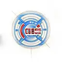 A sketch-style tattoo of the iconic Chicago Cubs logo surrounded by swirling energy waves tattoo design idea