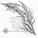 A black and grey sleeve featuring lightning bolts intertwining with clouds and bats in a sketch style tattoo design idea