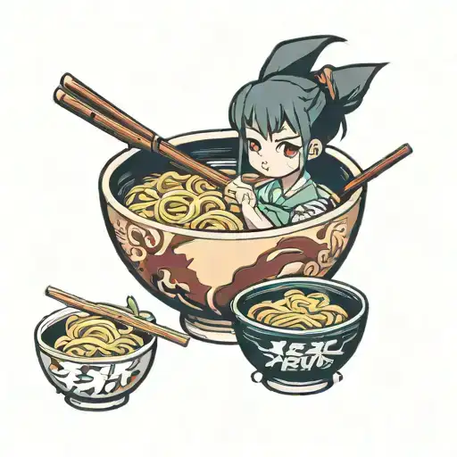 ramen bowl tattoo design idea
