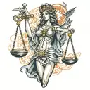 lady justice tattoo design idea
