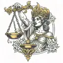 lady justice tattoo design idea