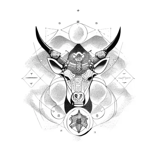 pices zodiac and Taurus zodiac signs tattoo design idea