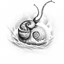 snail on top of pumpkin tattoo design idea