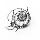 snail on top of pumpkin tattoo design idea