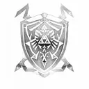 link legend of Zelda master sword hylian shield tattoo design idea