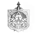 link legend of Zelda master sword hylian shield tattoo design idea