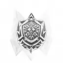 link legend of Zelda master sword hylian shield tattoo design idea