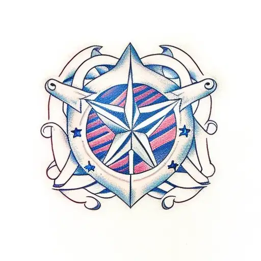 nautical star with an anvil tattoo design idea
