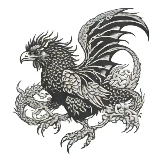 rat, rooster and dragon tattoo design idea