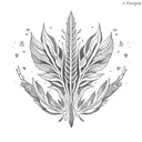 sage plant tattoo design idea