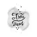 Roxy written in caligraphy in the color black with pink shadow tattoo design idea
