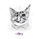 Roxy written in caligraphy in the color black with pink shadow tattoo design idea