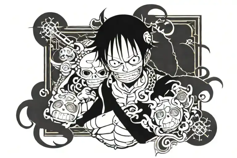 one piece anime tattoo design idea