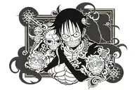 one piece anime tattoo design idea